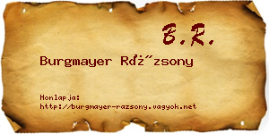 Burgmayer Rázsony névjegykártya